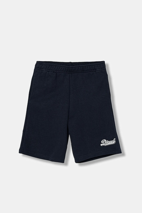 Diesel szorty bawełniane dziecięce PCORSHORT SHORTS kolor granatowy gładkie J02875