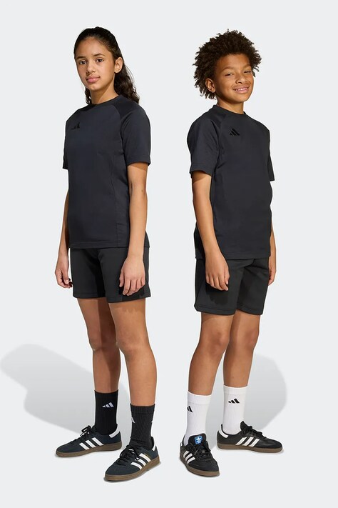 adidas Performance szorty dziecięce kolor czarny gładkie regulowana talia JY5938