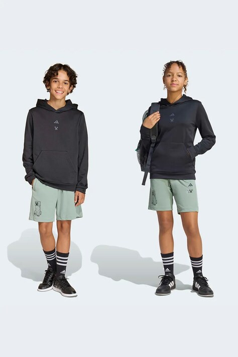 adidas szorty dziecięce MINECRAFT kolor turkusowy z nadrukiem regulowana talia KD0986