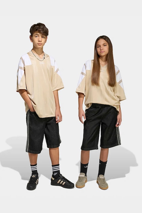 adidas Originals szorty jeansowe dziecięce kolor czarny regulowana talia KE2972