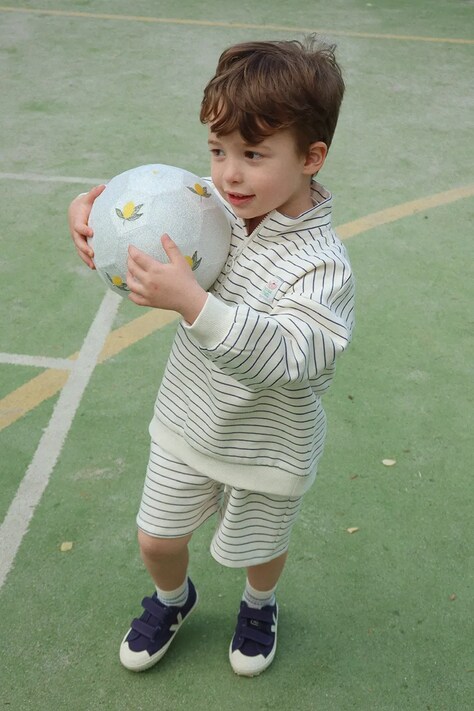 Konges Sløjd szorty dziecięce LOU SWEAT SHORTS OCS kolor beżowy wzorzyste regulowana talia KS104944