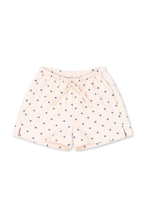 Konges Sløjd szorty bawełniane dziecięce SPOTTY SWEAT SHORTS GOTS kolor beżowy gładkie regulowana talia KS105091