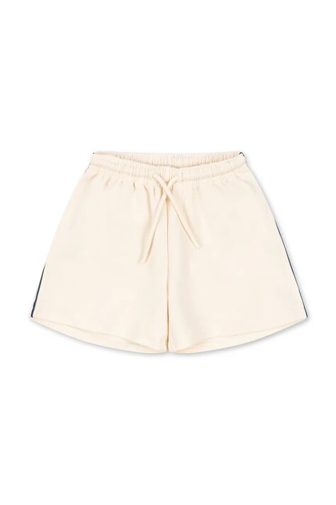 Konges Sløjd szorty bawełniane dziecięce FLORIAN SHORTS GOTS kolor beżowy z aplikacją regulowana talia KS104815