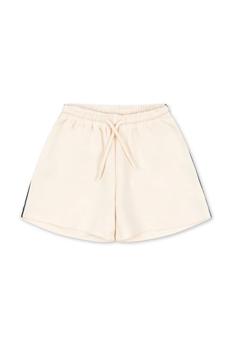 Konges Sløjd szorty bawełniane dziecięce FLORIAN SHORTS GOTS kolor beżowy z aplikacją regulowana talia KS104815