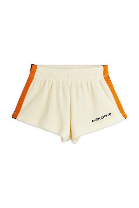 Mini Rodini szorty dziecięce bawełniane Alien City FC beżowe regular waist 26230116