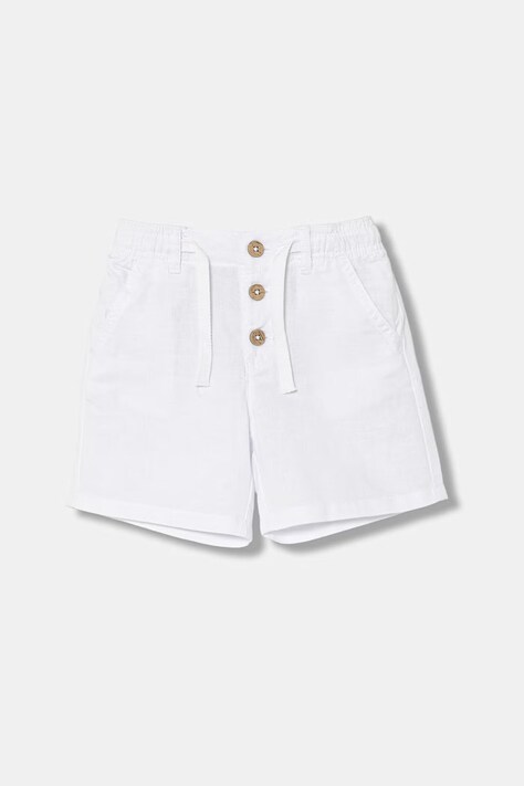 United Colors of Benetton kratke hlače za djecu s lanom bijele spušteni struk 43WBG9039