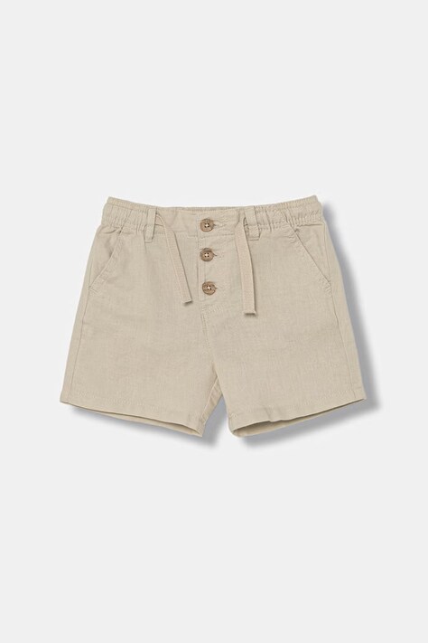 United Colors of Benetton kratke hlače za djecu s lanom bež 43WBG9039