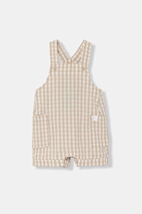 United Colors of Benetton rampers niemowlęcy z lnem beżowy 4T06AT01U