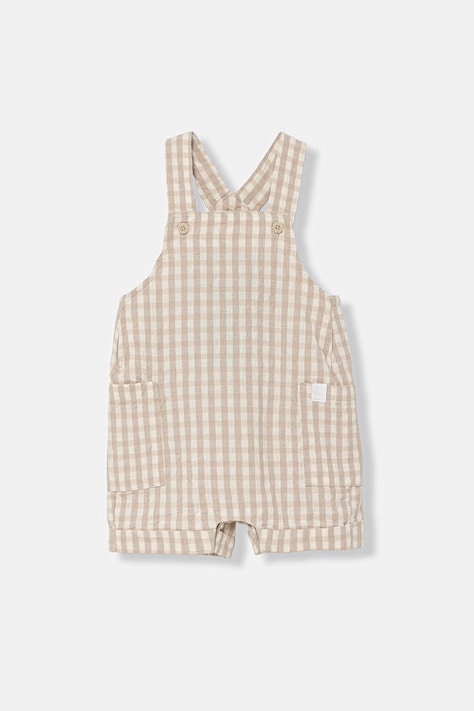 United Colors of Benetton salopetă scurtă pentru bebeluși cu in bej 4T06AT01U