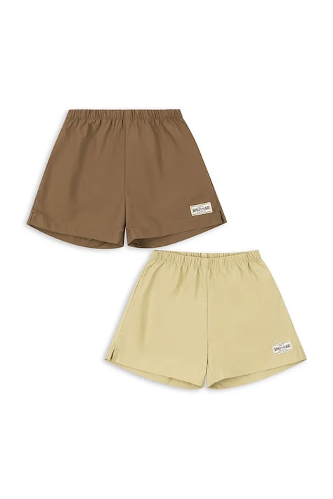 Konges Sløjd pantaloni scurți pentru copii 2 PACK ACTY SHORTS verde regular waist