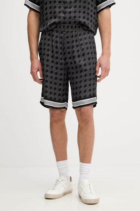 Karl Lagerfeld σορτς ανδρικά με βισκόζη μαύρα κανονικά 561881.265702