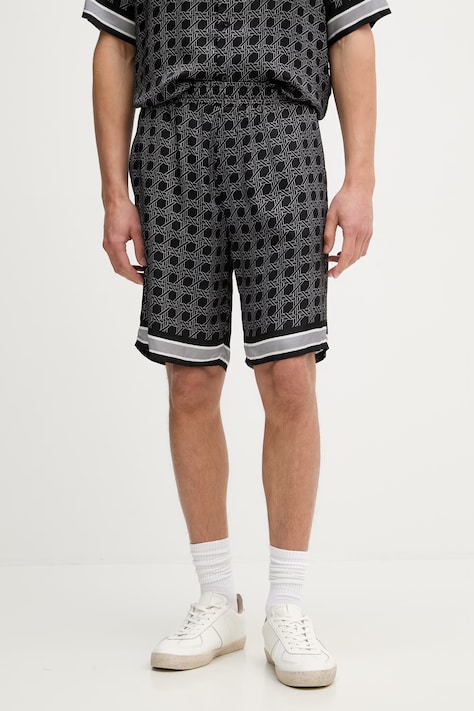 Karl Lagerfeld pantaloni scurți bărbați cu vâscoză negri regular waist 561881.265702
