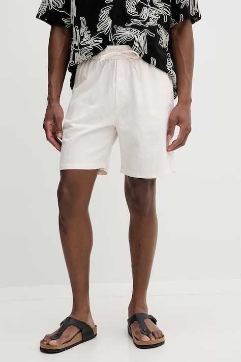 Les Deux szorty męskie z lnem Otto beżowe high waist 1001791