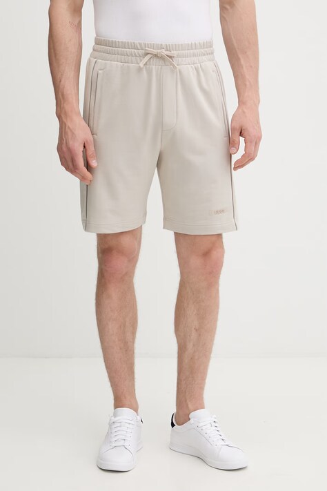 HUGO σορτς επίσημα Ανδρικά βαμβάκι με ελαστάν PALO SHORTS μπεζ κανονική 50556996