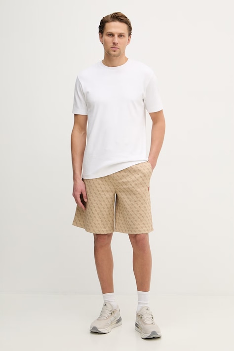 Kraťasy Guess KORBIN pánské, béžová barva, Z4YD03 K7122