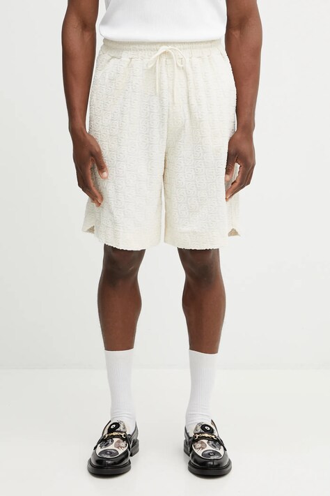 Bavlněné šortky Drôle de Monsieur Monogramme pánské, béžová barva, J.BS158.CO201.OW