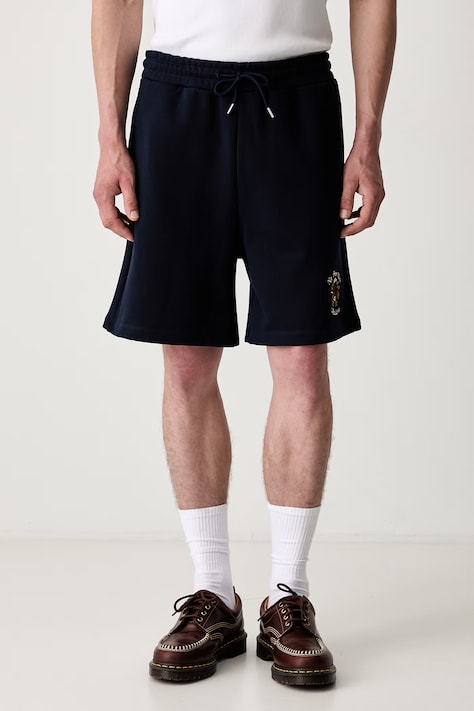 Drôle de Monsieur Slogan Rose teplákové šortky bavlněné pánské námořnické modré regular waist