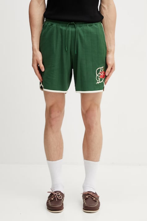 Drôle de Monsieur Hibiscus shorts cotton Men's green regular waist