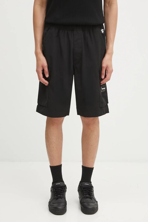 AAPE szorty Now męskie kolor czarny AAPSPMB672XXO