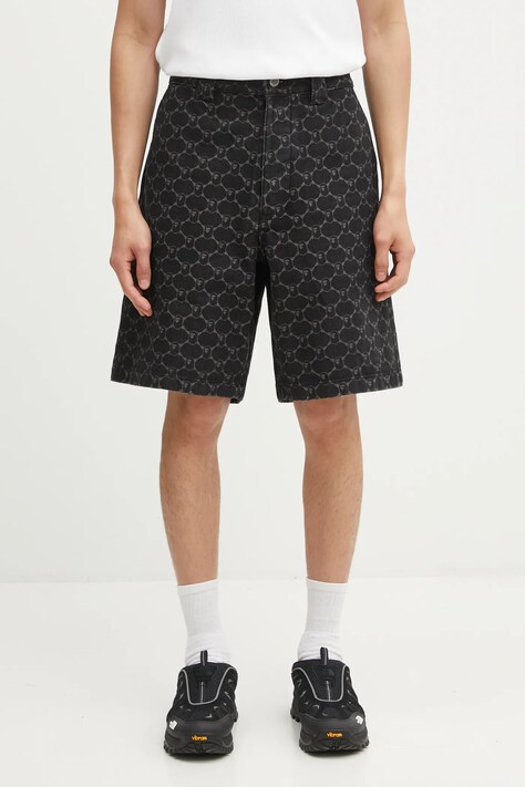 A Bathing Ape szorty jeansowe College Monogram męskie kolor czarny 1L30151302