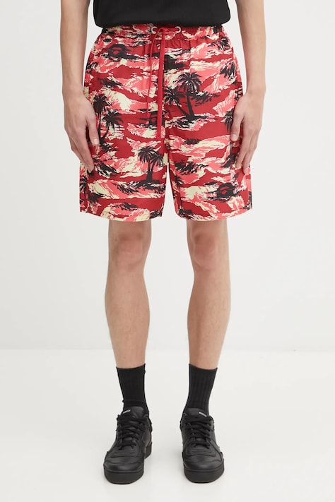 A Bathing Ape szorty Palm Tree Camo męskie kolor czerwony 1L30153312