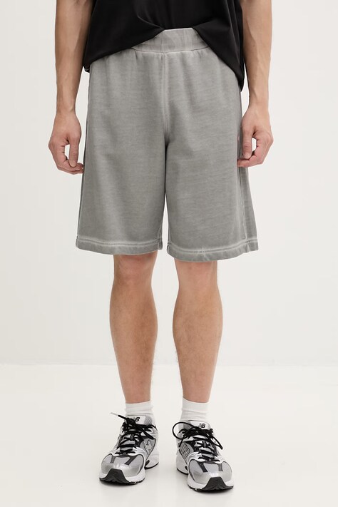 Diesel szorty dresowe męskie bawełniane P-CROWN-V1 szare regular waist A20493.0IKBR