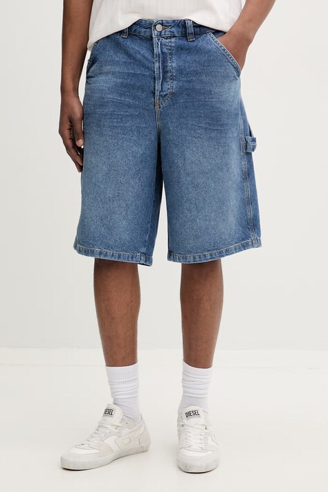 Diesel szorty męskie jeansowe D-LIVERY-W niebieskie regular waist A19270.0ADBW