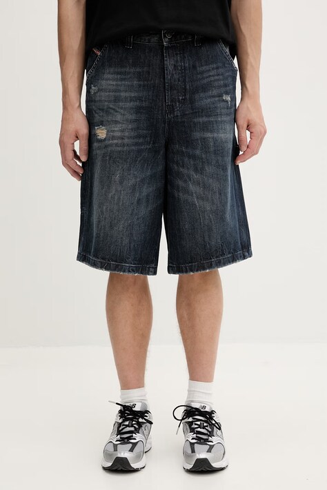 Diesel szorty męskie jeansowe D-LIVERY-W granatowe regular waist A19270.0ADBZ