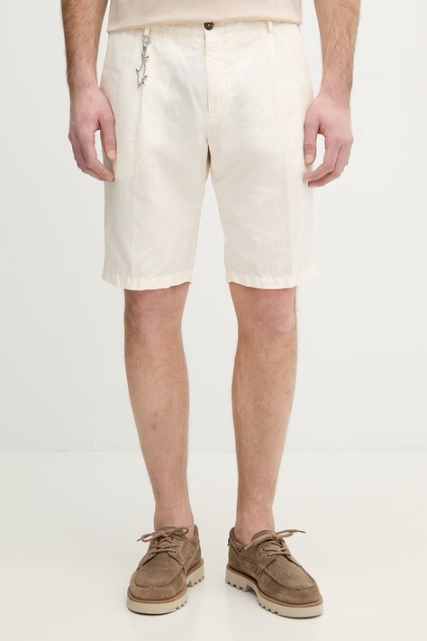 Paul&Shark szorty z dodatkiem lnu męskie kolor beżowy 25414034