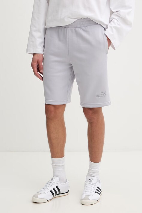 Puma szorty dresowe męskie z bawełną Essential Logo fioletowe regular waist 682595