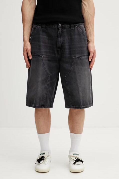 Carhartt WIP OG Aden Double Knee Short szorty jeansowe męskie czarne regular waist I036272.89B7