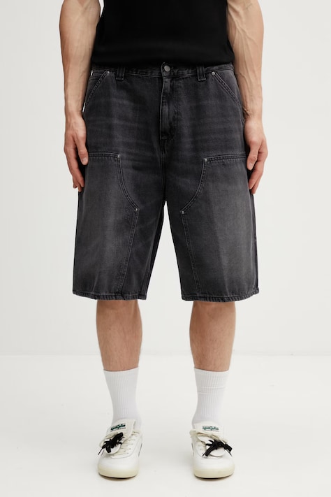 Carhartt WIP OG Aden Double Knee Short szorty jeansowe męskie czarne regular waist I036272.89B7