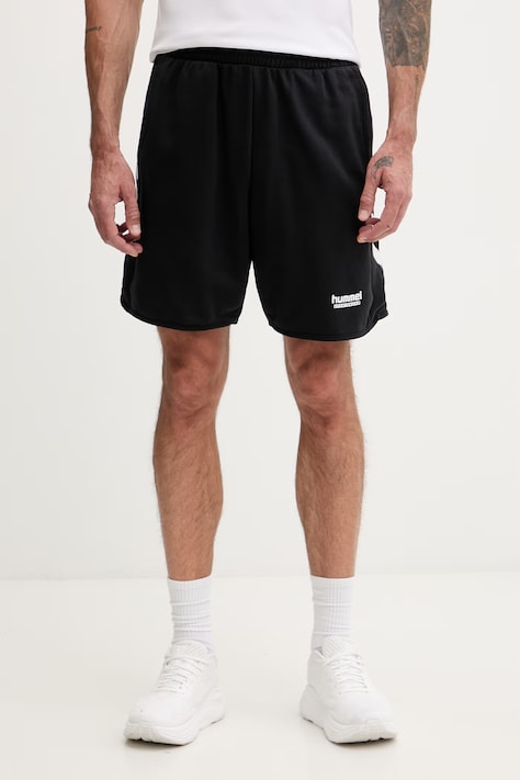 Hummel szorty dresowe męskie czarne high waist 233913