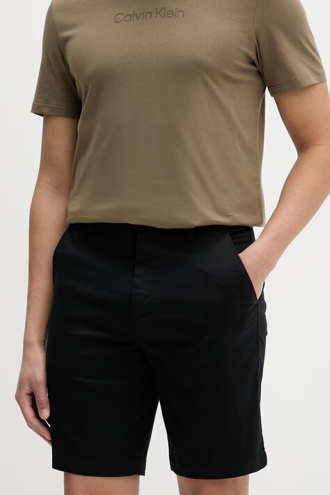 Calvin Klein šortky pánske s bavlnou čierne regular waist