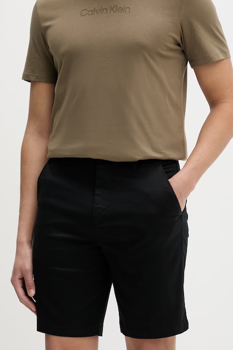 Calvin Klein szorty męskie z bawełną czarne regular waist LV04LB600G