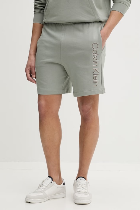 Calvin Klein pantaloncini da tuta da uomo in cotone verde regular waist LV04LF240G