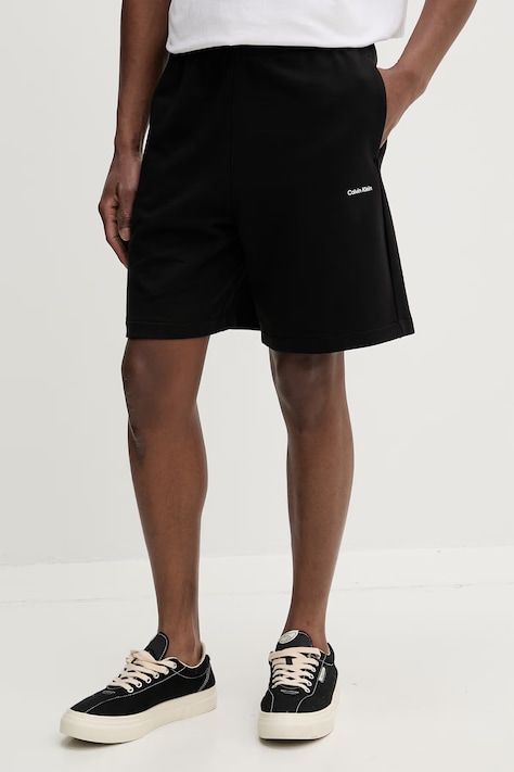 Calvin Klein szorty dresowe męskie bawełniane czarne regular waist LV04LF244G