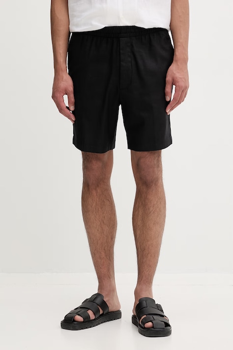 Calvin Klein šortky pánské se lnem černé LV04LF620G