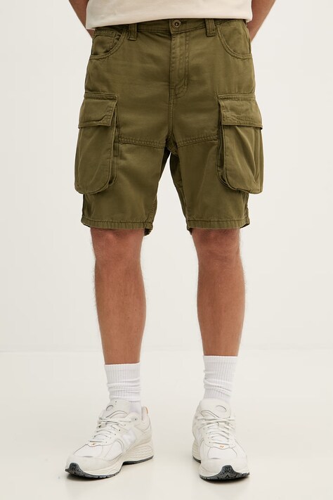 Alpha Industries szorty cargo męskie bawełniane Canvas Cargo Short zielone 156264
