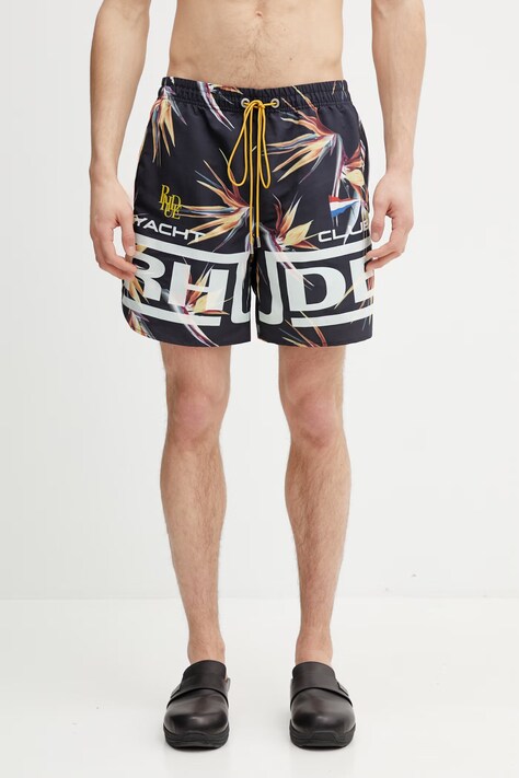 RHUDE Regatta Club Hawaiian szorty kąpielowe męskie czarne RHPS26SH01108
