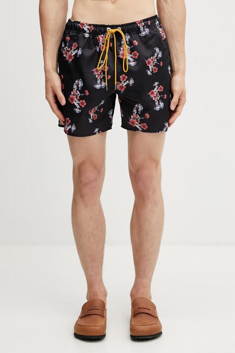 RHUDE Turbo Floral Swim Short шорти чоловічі чорні regular waist RHSS26SH01108