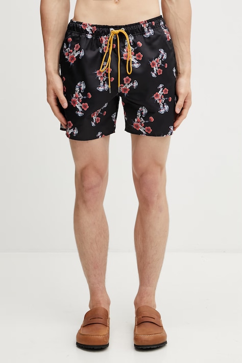 RHUDE Turbo Floral Swim Short шорти чоловічі чорні regular waist RHSS26SH01108
