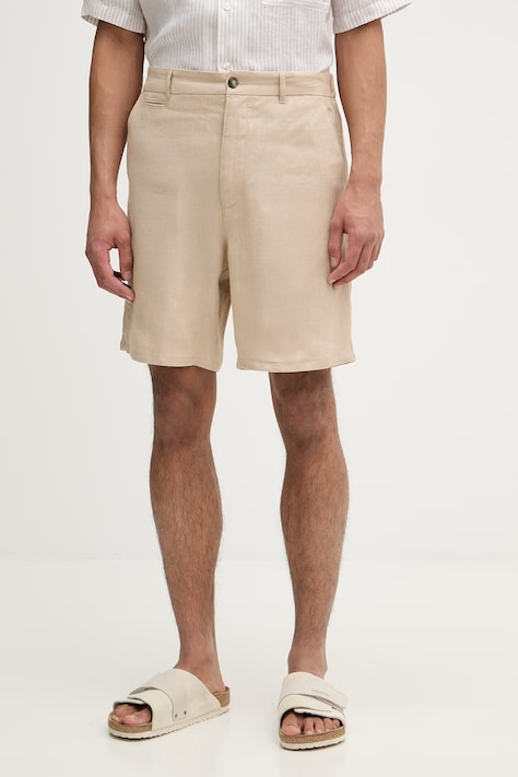 Trussardi szorty chino męskie lniane beżowe P025M000117N