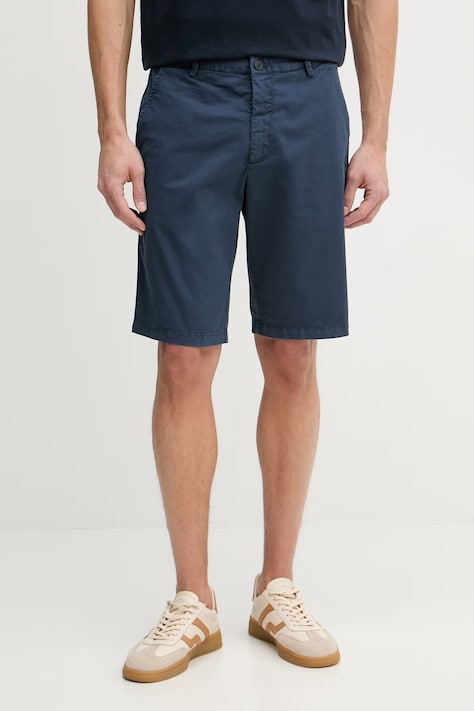 Trussardi szorty męskie bawełniane z elastanem granatowe regular waist P026M000118N