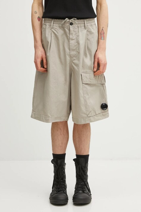 C.P. Company pantaloni scurți din bumbac culoarea gri, 20CMBE127A110325G
