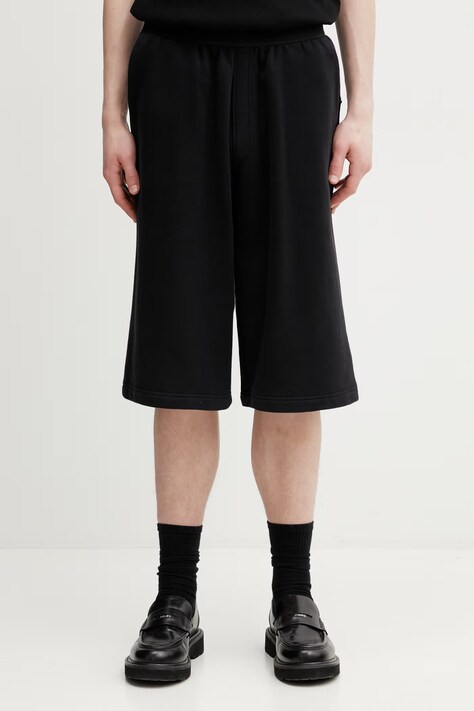 HELIOT EMIL szorty dresowe bawełniane męskie czarne regular waist SS26_M_10_231_BLK01