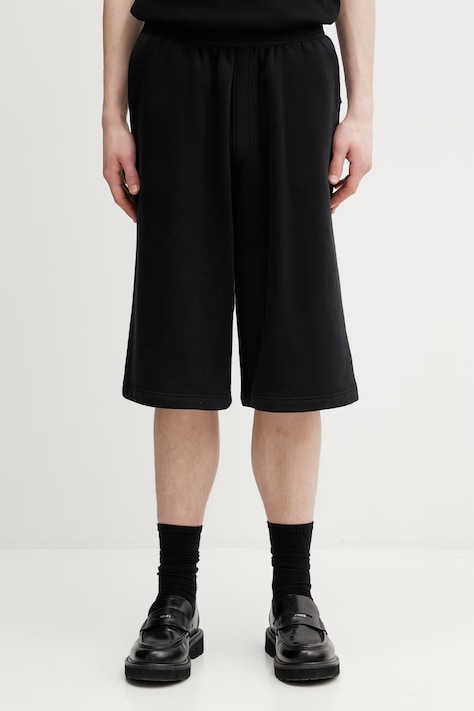 HELIOT EMIL szorty dresowe bawełniane męskie czarne regular waist SS26_M_10_231_BLK01
