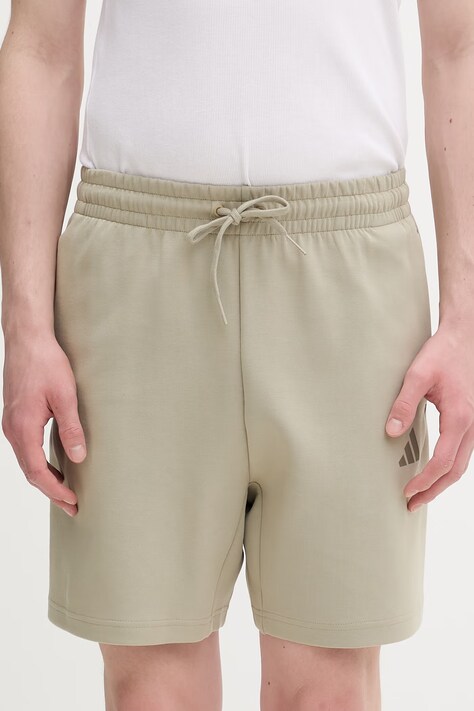 adidas szorty dresowe męskie z bawełną zielone regular waist KD7661