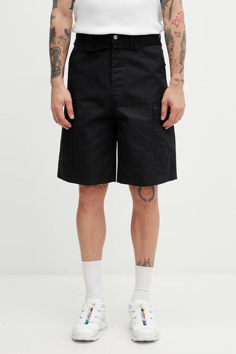 MM6 Maison Margiela szorty cargo męskie bawełniane czarne regular waist SH0MU0021.MTN137.961
