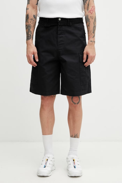 MM6 Maison Margiela szorty cargo bawełniane męskie czarne regular waist SH0MU0021.MTN137.961